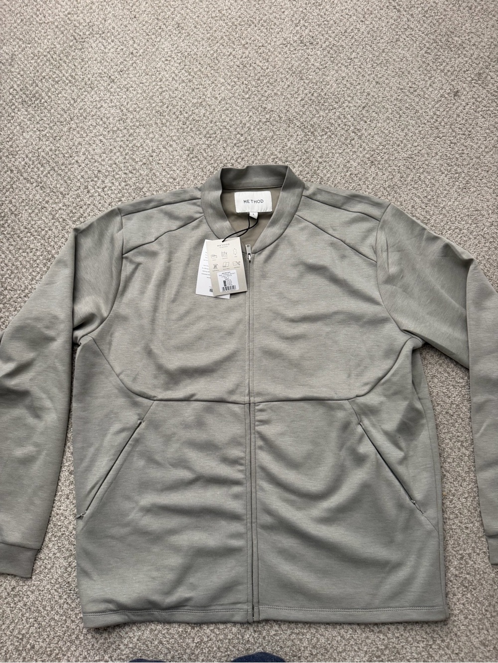 Method Performance Zip-Up Jacket in Light Olive Green